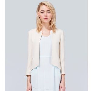 Wilfred Cream Open-Front Cropped Blazer